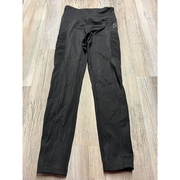 DIXXON Pants - Vixxon by Dixxon Leggings Womens 4 Black Pockets‎ High Waisted Stretch Logo